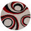 Tapis écologiques à poils longs touffetés à la main Abrielle - 10 pi x 10 pi, de couleur rouge ivoire, de conception géométrique moderne, de tapis épais antidérapants faits à la main pour le salon, la chambre à coucher-640661084