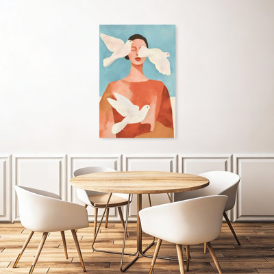 «She Will Be Free», art mural élégant et minimaliste moderne