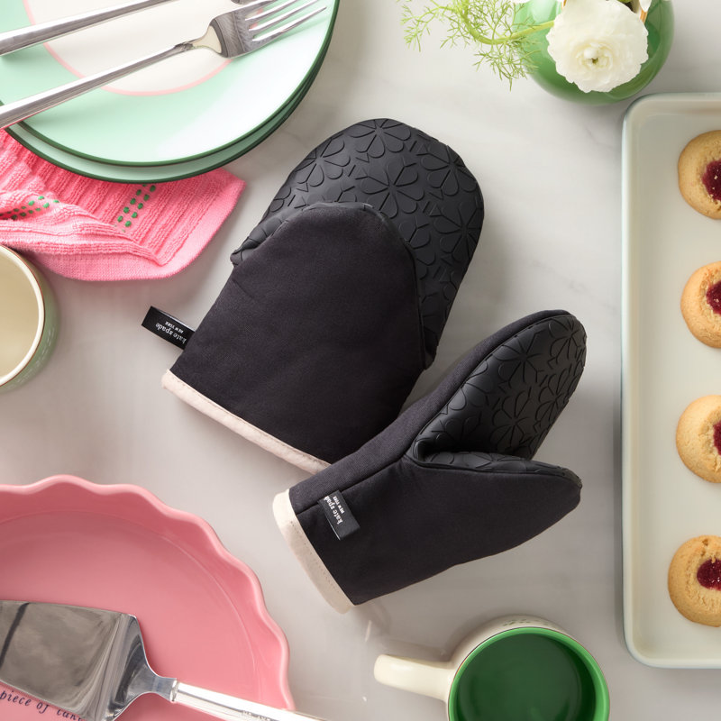 Ensemble de gants de cuisine Kate Spade New York Spade, Noir/Ivoire