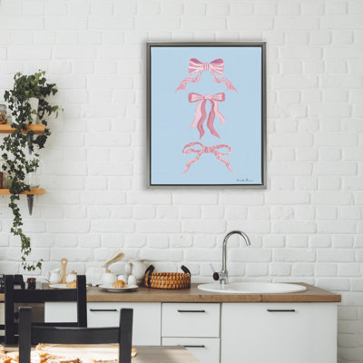 Pretty Bows on Blue Floating Frame, design by Farida Zaman