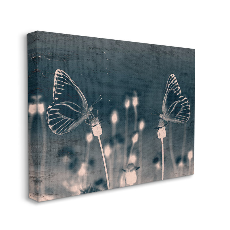 "Abstract Butterflies Grey Meadow", impression sur toile, H 36 po x l 48 po x P 1,5 po