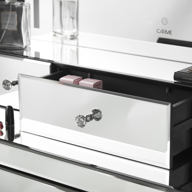 Flat Wall Mirror with Drawers