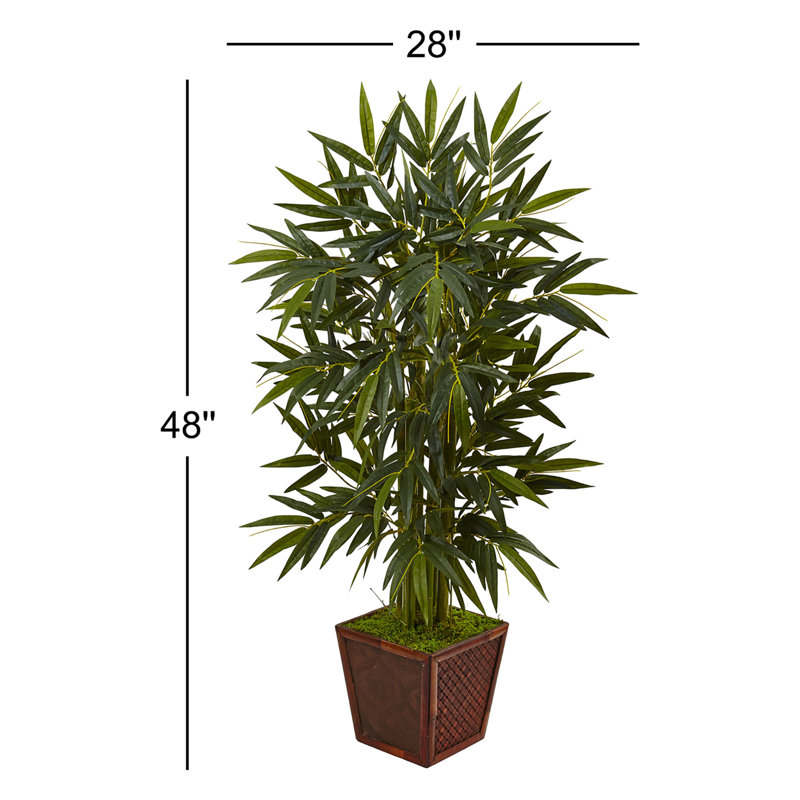 48'' Faux Bamboo Tree in Wood Planter