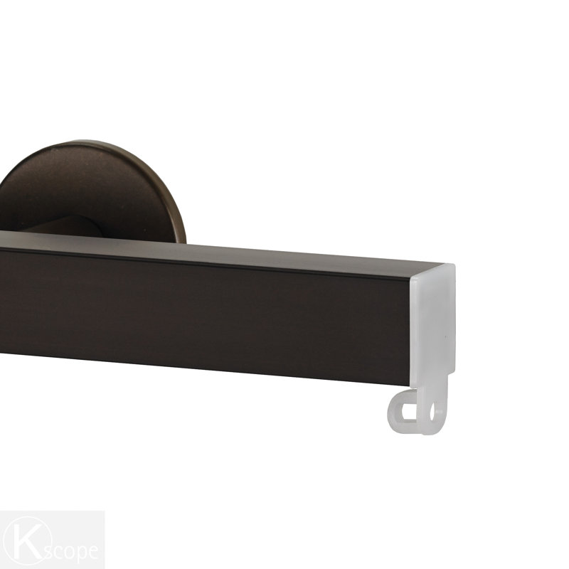 Applique Single Curtain Rod, Bronze, 1" H x 72" W x 3.36" D"