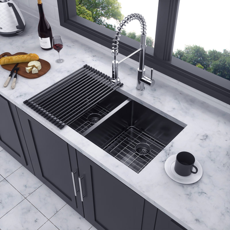 33'' L Double Bowl Stainless Steel Kitchen Sink