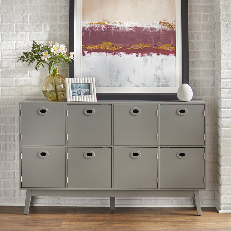 Winnsboro 8-Door Accent Cabinet, Charcoal Gray
