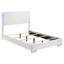Ensemble de chambre à coucher double 4 pièces Sok, blanc moderne, tête de lit tapissier à DEL-108977127-108977126