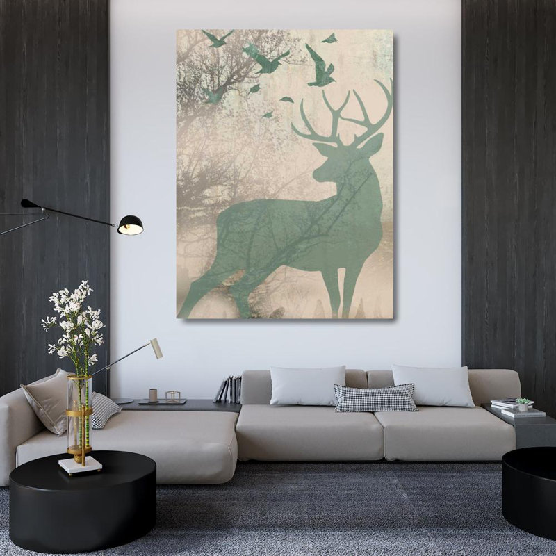 «Red Barrel Studio® Goldberger, Jennifer», art sur toile tendue: Deer Solace I, H 47 po x l 36 po