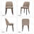 Modern Compact Fabric Upholstered Dining Chair ,with Solid Wood Legs, Ergonomic Curved Back, Easy Assembly-4463207