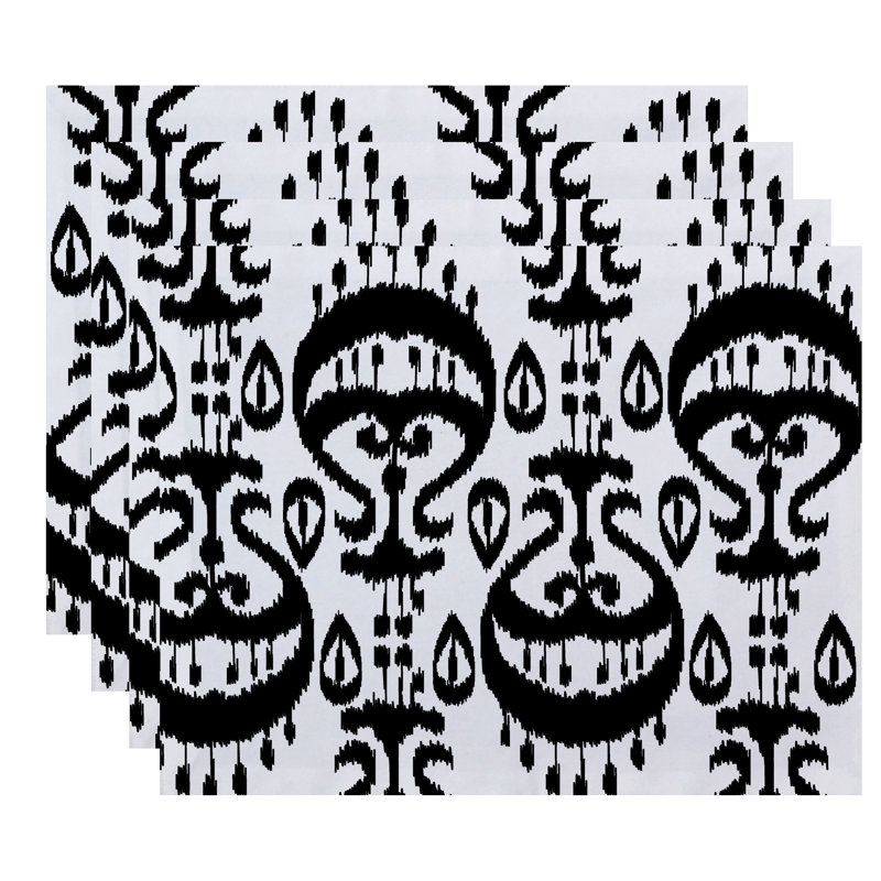 Ensemble de napperons 4 pièces Melchior Ikat, Noir
