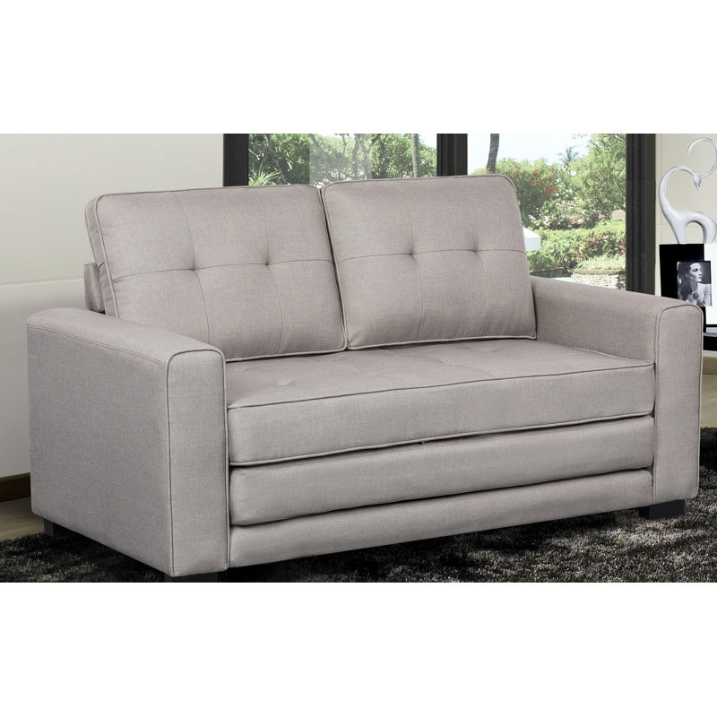 Bray Upholstered 58'' Sleeper Sofa, Light Brown 100% Linen