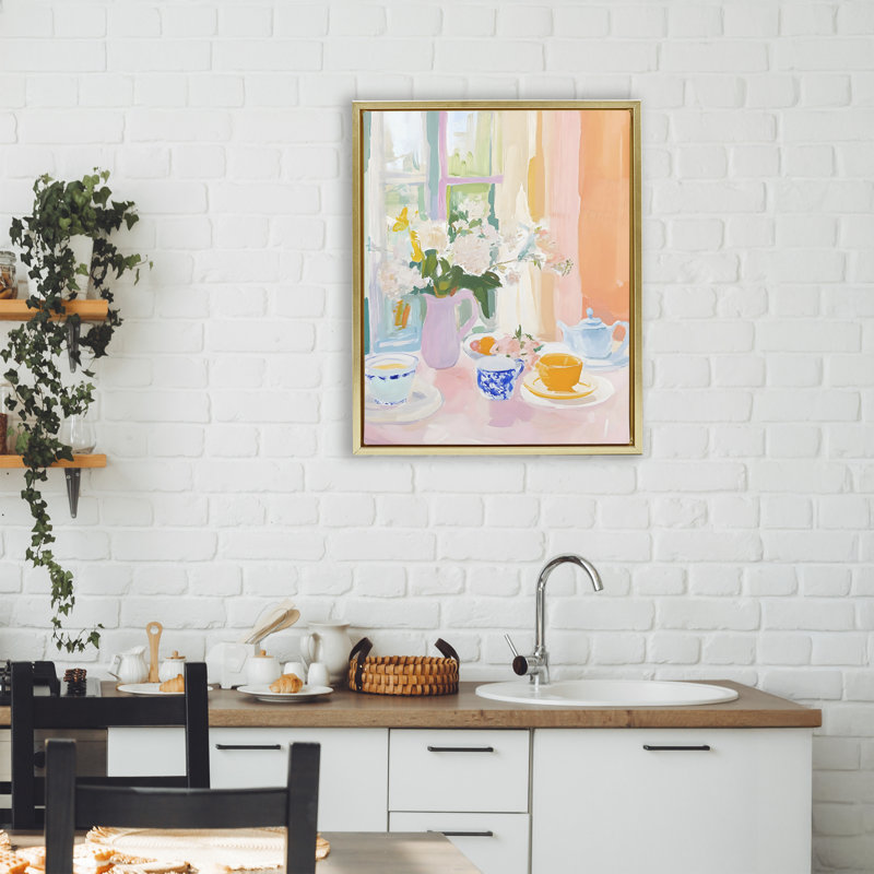 Cadre flottant de petit déjeuner Still Life, par The Prints Vibe, 21 x 17, Metallic Gold Floater Framed