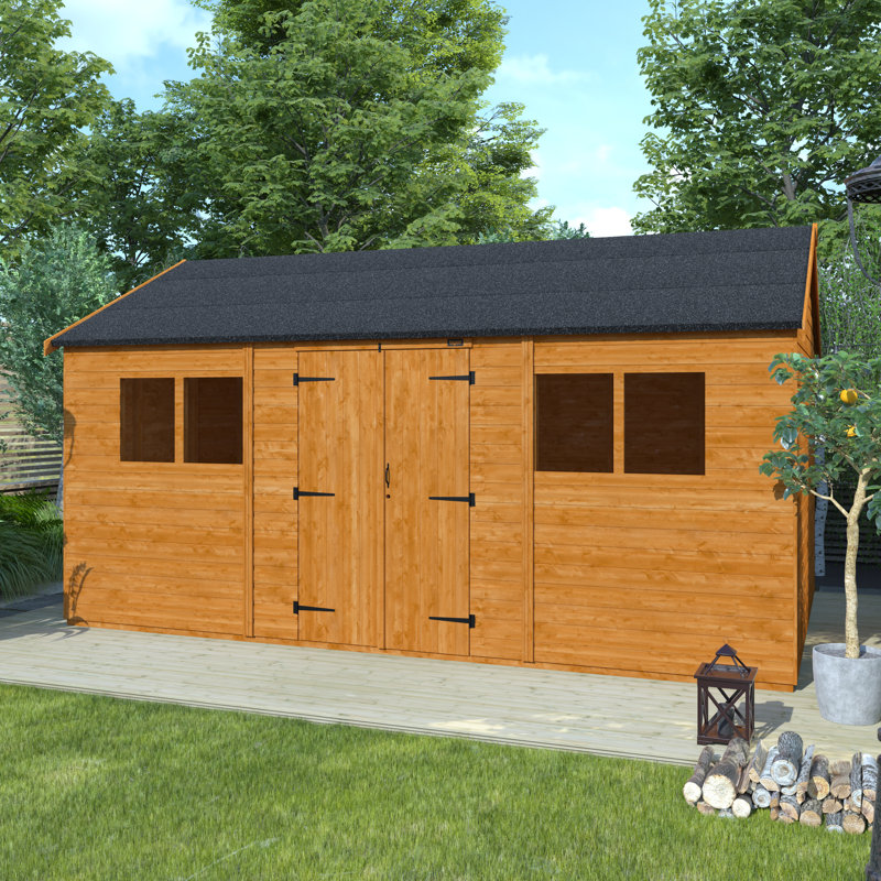 Solid Wood Shiplap Apex Garden Shed, 269cm H X 313cm W X 487cm D