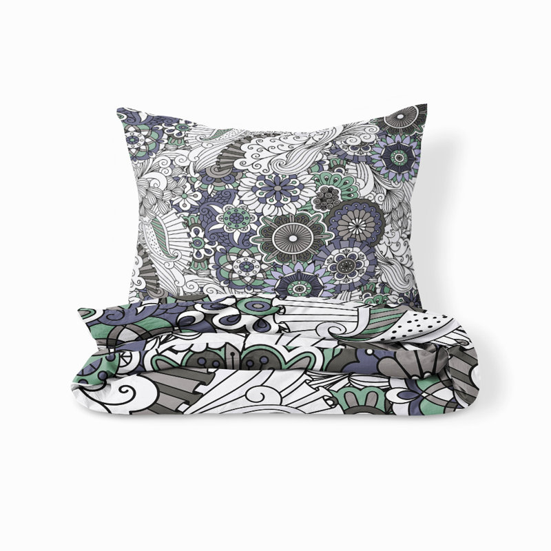 Ensemble de housse de couette et insert 5 pièces en microfibre multicolore, Housse de couette pour lit simple + 4 pièces supp
