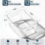 Bacs de rangement en plastique transparent, 12 boîtes de rangement avec étiquettes pour garde-manger, réfrigérateur, salle de bain, bureau et armoire