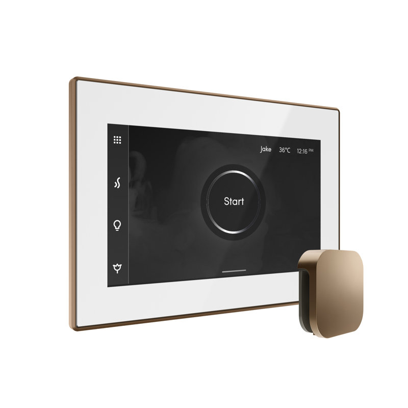 iSteamX Steam Shower Control and Steamhead, White/Nouveau Bronze