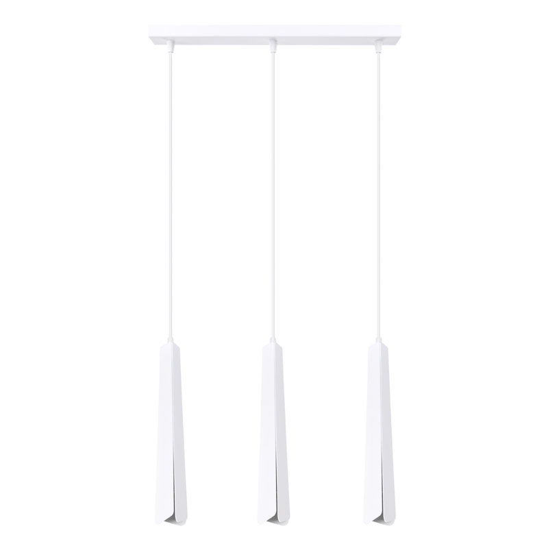 Bibianna 3 - Light Stainless Steel Pendant, White