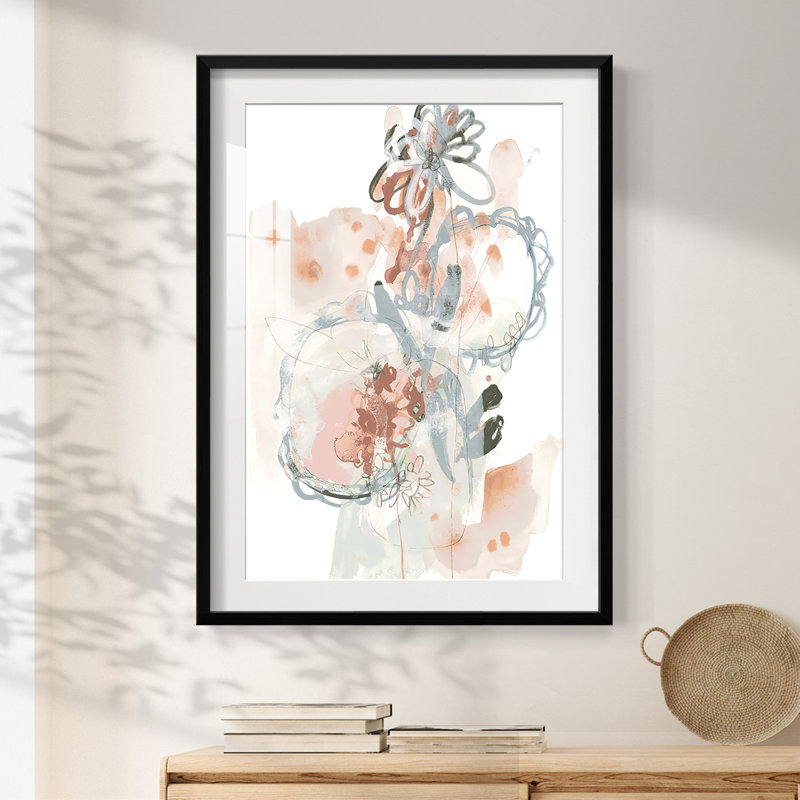Petal Drift II -Framed Print, 25.5" H x 17.5" W, Black
