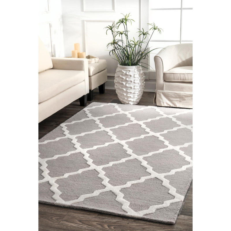 Cheever Geometric Wool Hand Woven Area Rug, Rectangle 259 x 351cm