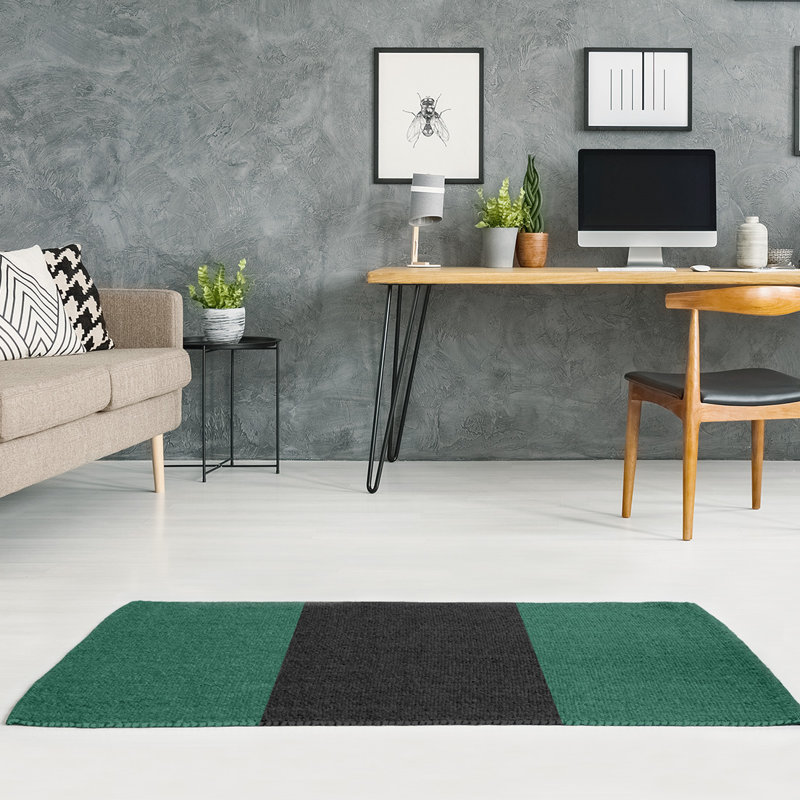 Tapis de football à rayures en poly/vert new york fly, Rectangle 9 pi x 12 pi