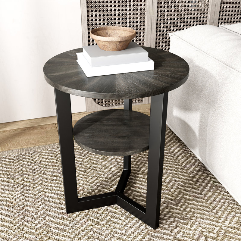 Hoyleton Frame End Table, Brushed Black