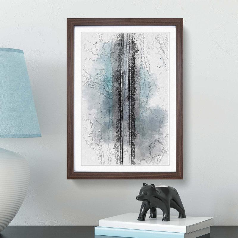 Lake Road in Abstract - Picture Frame Graphic Art Print, Walnut Framed, 36cm H x 27cm W x 2cm D