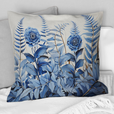 Coussin bleu Ferns Cobalt Serenade I - Ferns