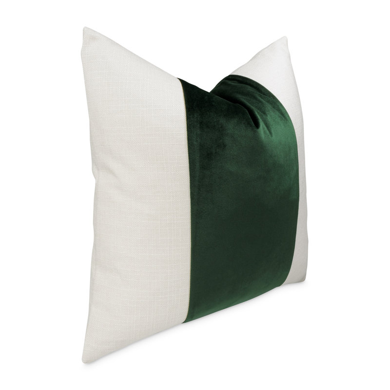 Caleb Striped Feather Reversible Throw Pillow, Cloud/Forest Striped