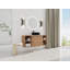 Meuble-lavabo mural 48 po avec lavabo d'art en céramique et 2 tablettes de rangement, porte à fermeture en douceur