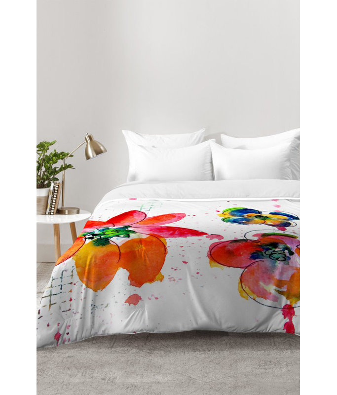Laura Trevey Modern & Contemporary Polyester Floral Comforter, King Comforter + 2 King Shams