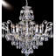 Lustre en fer étain 8 lumières avec cristaux transparents Garnelle