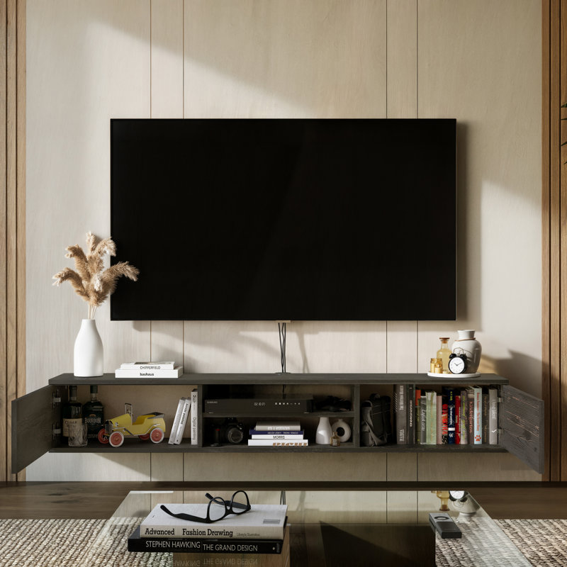 Support pour téléviseur flottant Alle, Noir