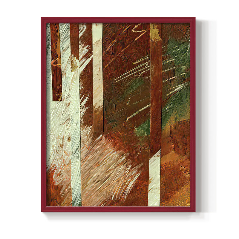 Reproduction encadrée Wheaten II - bois massif, Rouge, H 10 po x l 8 po