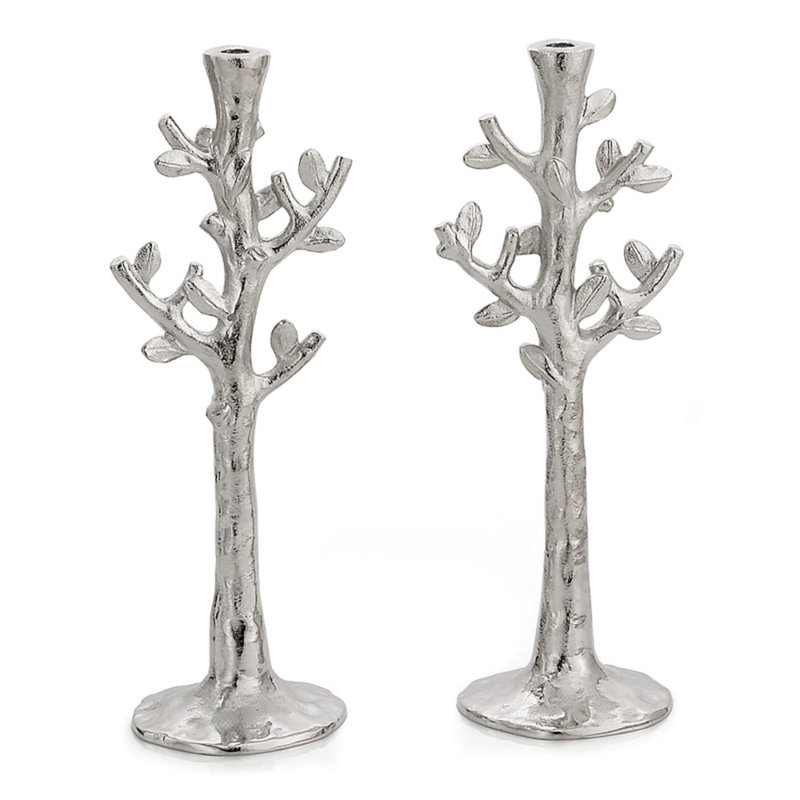Tree of Life Candleholders, Silver