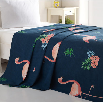 100% coton, couverture simple 63 x 93 | Bleu foncé, rose, vert et blanc | Lavable à la machine à 86 ° F | Doux et durable, 8,3 oz / verge carrée | Parfait pour les chambres confortables et élégantes, léger et respirant