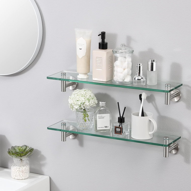 Bathroom Shelf Glass Shelf Shower Organizer Corner Floating Shampoo Holder  Sho