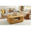Table basse ovale de luxe moderne de 46,5 po avec tiroirs et compartiments de rangement-821537829