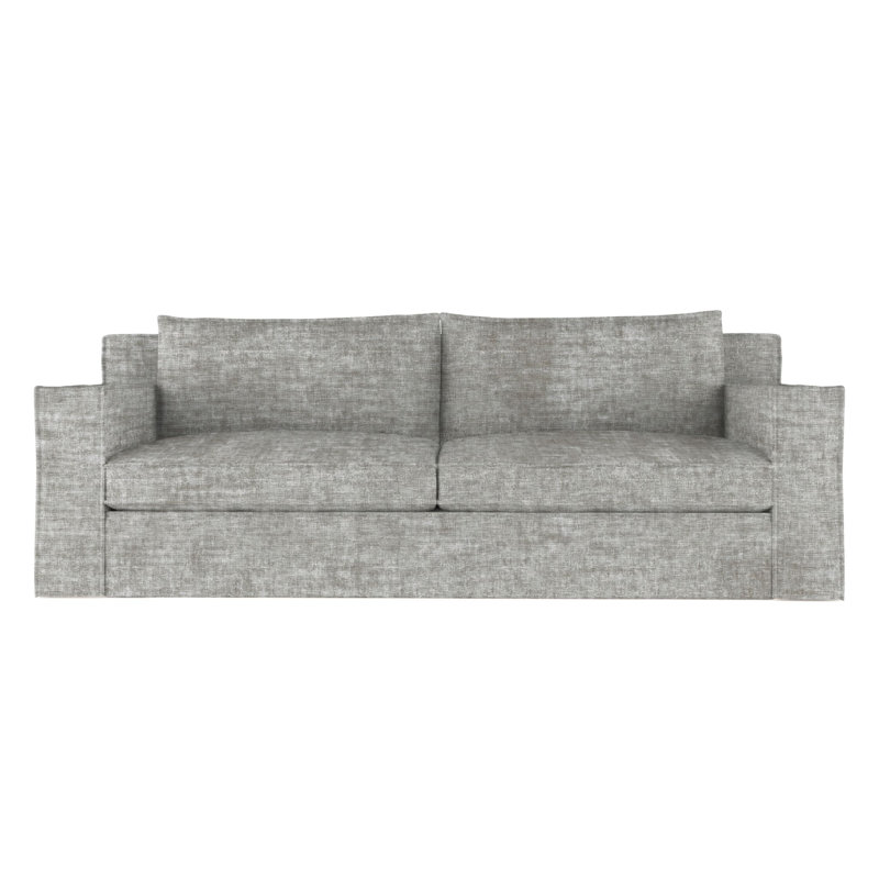 Canapé Mulberry, H 33 po x l 108 po x p 40 po, Velours froissé à trainée argentée, Ébène