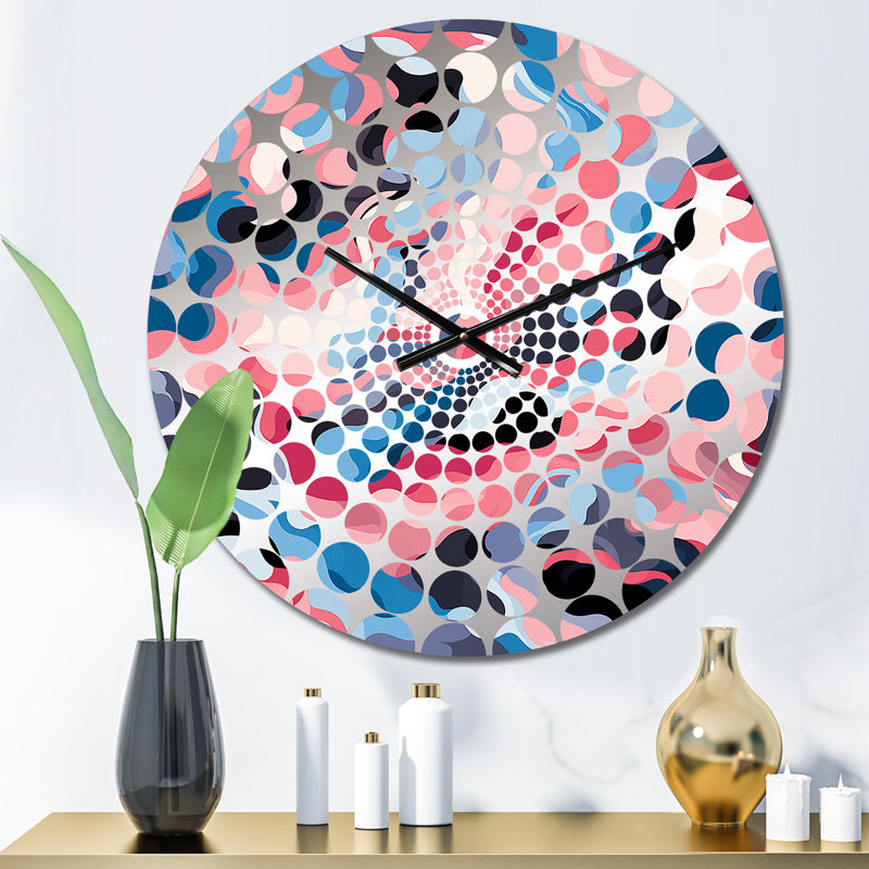 Horloge murale rose tendance Camo, Petit