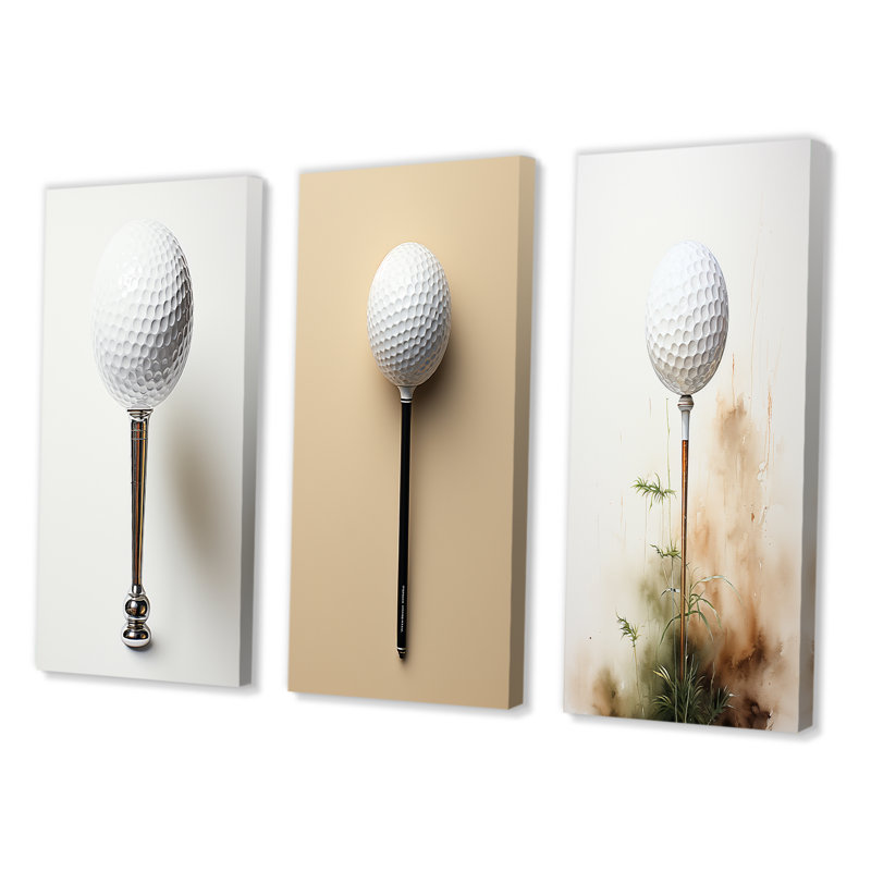 Minimalisme, jeu de golf 3 pièces, Toile tendue, H 32 po x l 48 po