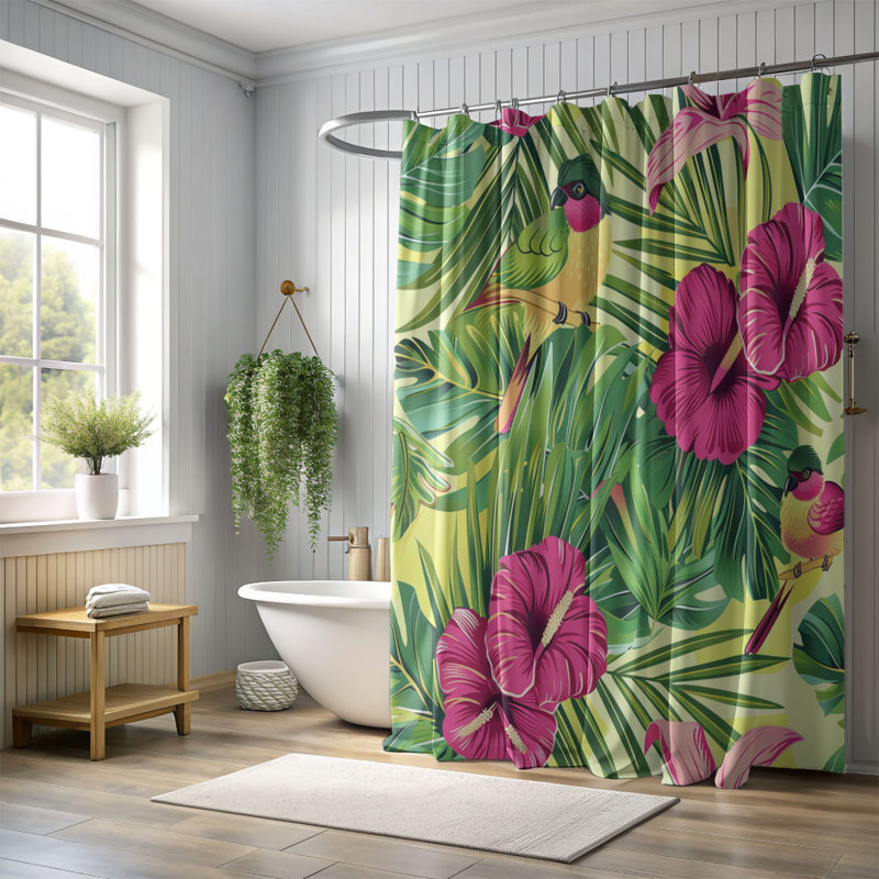 Rideau de douche Pink Trop - Premium, H 74 po x l 71 po