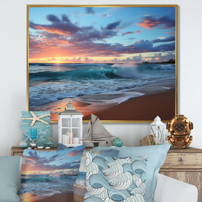 «Sunset Beachside Horizon IV», reproduction sur toile