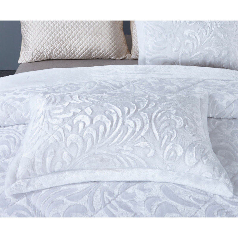 Holm Polyester Bedspread with Pillow Shams Included, 250 x 250 cm Bedspread, White
