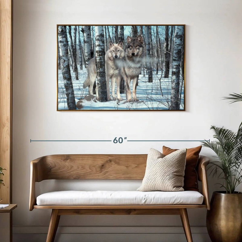 Ombres de neige, Cadre flottant doré, 43 po x 29 po
