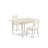 3 Piece Kitchen Table Set for Small Spaces Contains a Rectangle Dining Table with Dropleaf and 2 Faux Leather Chairs, Linen White-2026091474