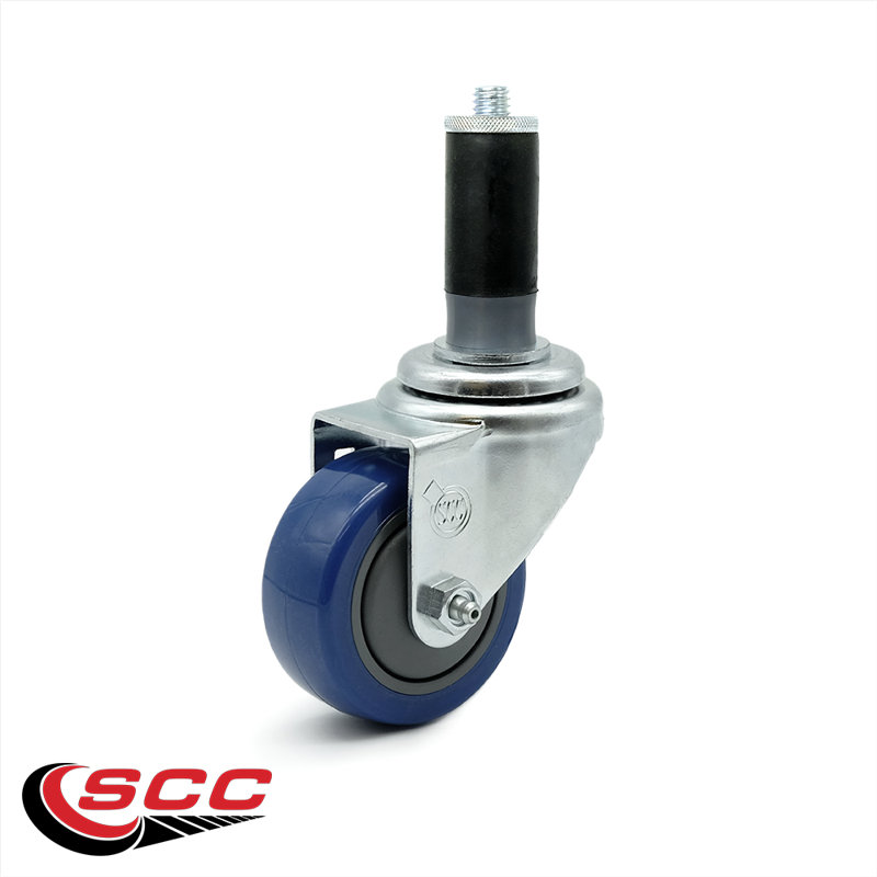 Polyurethane Expanding Caster, Blue