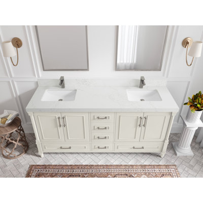 Meuble-lavabo double 72 po avec comptoir Aberdeen