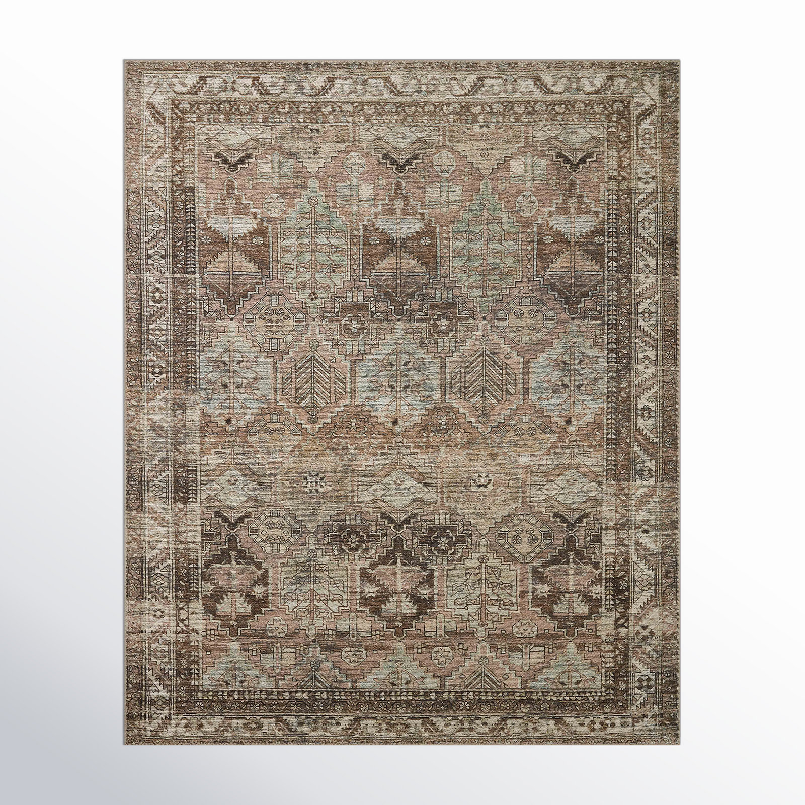 Amber Lewis x Loloi Billie Oriental Clay/Sage Area Rug, Rectangle 7'6" x 9'6"