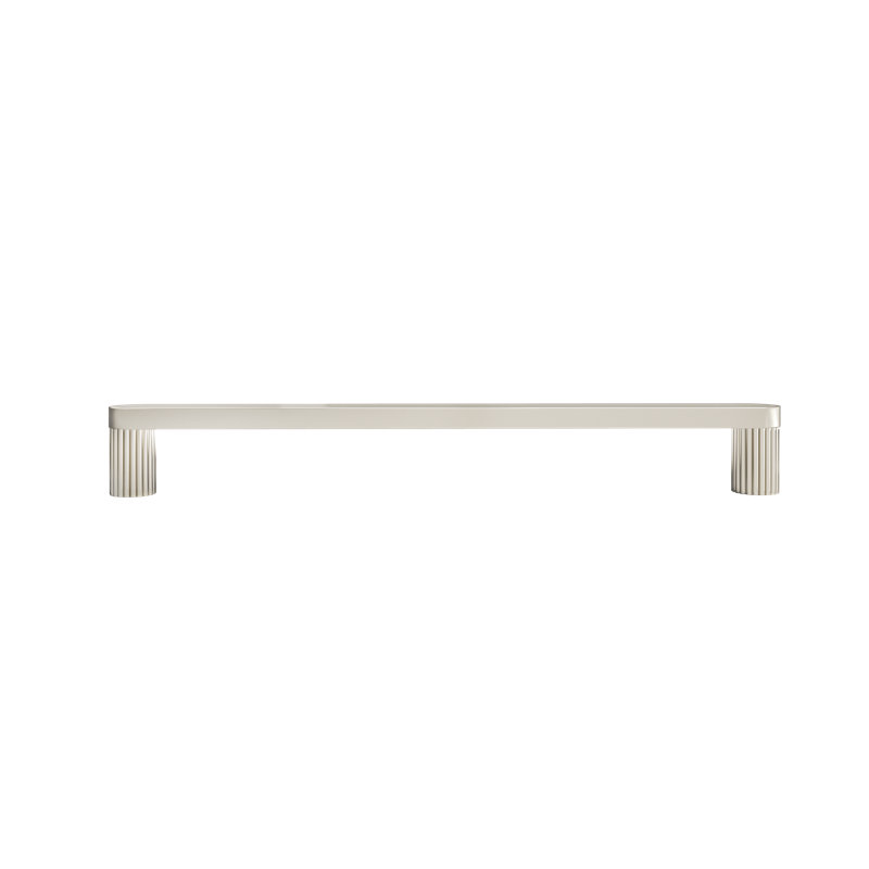 Ribbed Bar / Handle Pull with Fluted Stems, 5", Polished Nickel