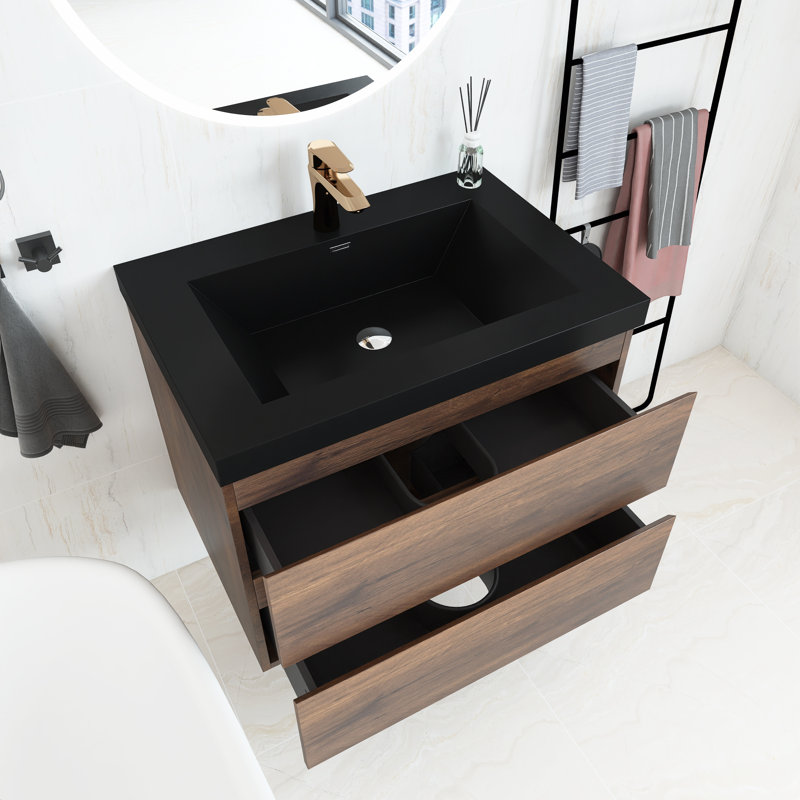 Meuble-lavabo mural simple avec comptoir Frediana